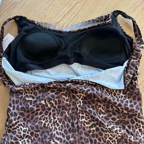 Ruby Ribbon Palm Beach One-Piece Swimsuit Leopard Print Style 1902 22 - Picture 4 of 8